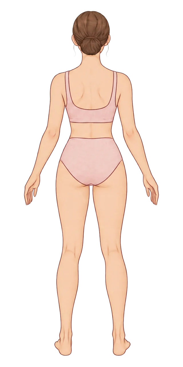 Illustration of a woman, back view